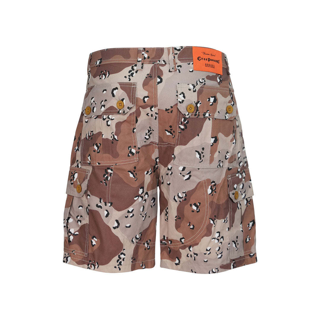 Bermuda cargo camuflada back, Colección Sahara de Creep Brand.